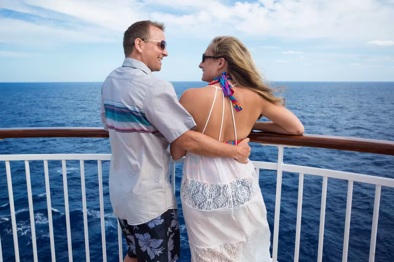 Caribbean cruise ship at sea