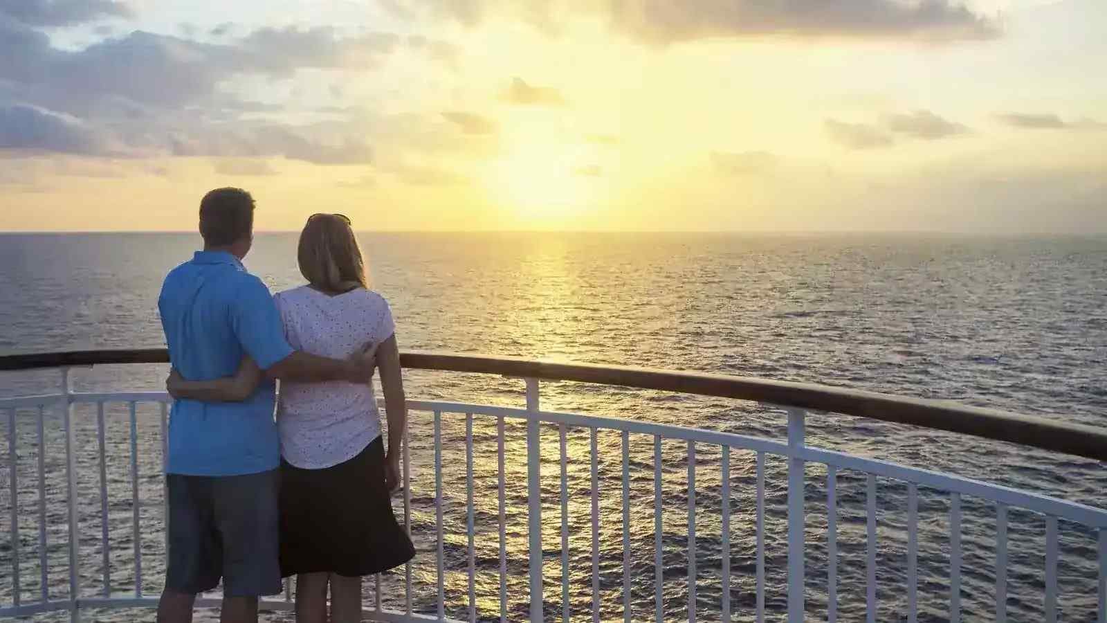 Ocean cruise ship on the open water